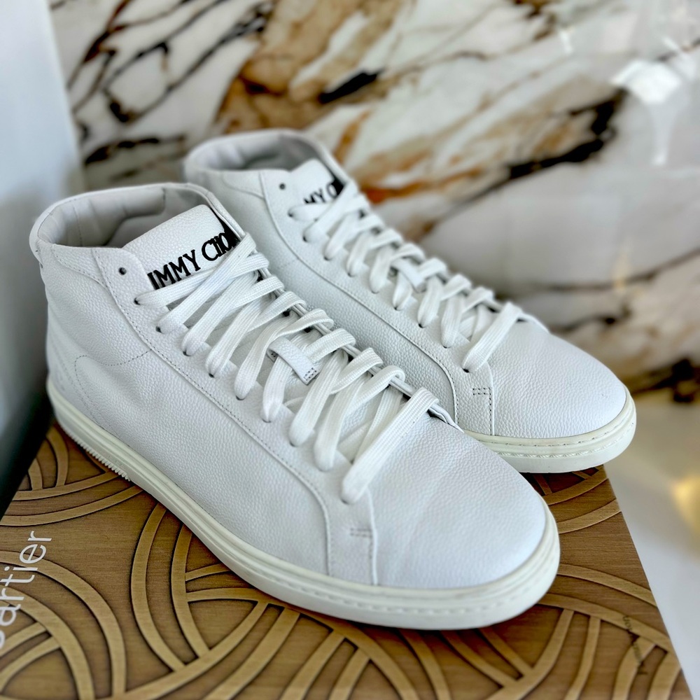 JIMMY CHOO fashion sneakers white leather EU42 US9